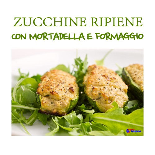 ZUCCHINE RIPIENE CON MORTADELLA E FORMAGGIO ZUCCHINE RIPIENE CON MORTADELLA E FORMAGGIO