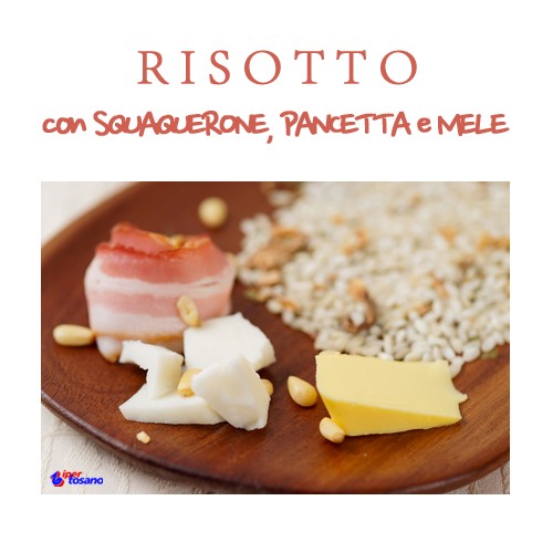 RISOTTO CON SQUAQUERONE, PANCETTA E MELE