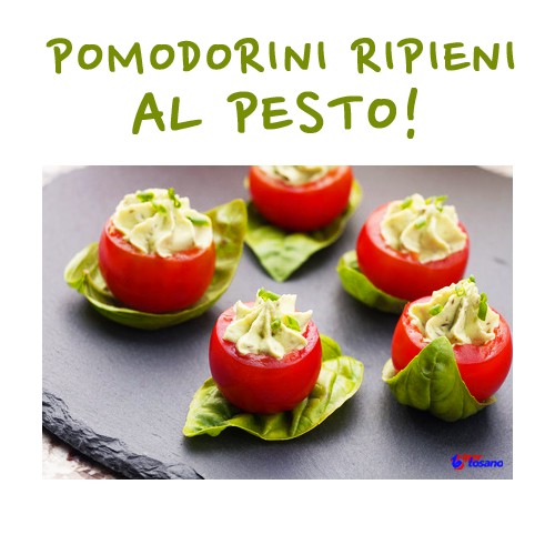 POMODORINI RIPIENI AL PESTO!