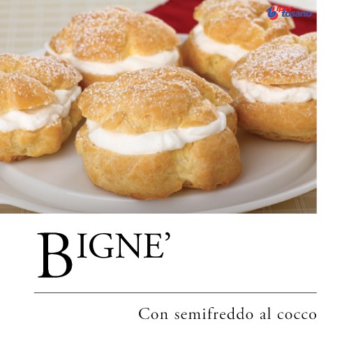 BIGNE' CON SEMIFREDDO AL COCCO